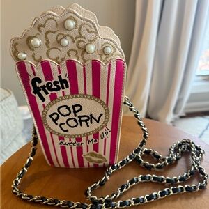 Betsey Johnson Pink and Cream Popcorn Crossbody Bag